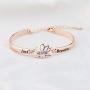 WUSUANED Just Breathe Lotus Flower Bracelet Yoga Jewelry Gift For Women Girl