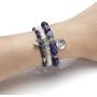 JOVIVI 3pcs Amethyst Rose Quartz Crystal Beaded Chakra Bracelet Natural Healing Energy Lotus Charm Beads Stone Reiki Stackable Stretch Bracelets Set for Women