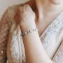 SWEETV Wedding Teardrop Bracelets for Brides Bridesmaids, Crystal Cubic Zirconia Bridal Bracelets for Women Prom