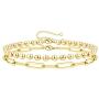 BOUTIQUELOVIN 14K Gold Plated Dainty Paperclip Link Chain Bracelet for Women Girls Layered Bead Bracelets