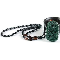 Boutique 100% Pure Natural Manual Sculpture Green Jade Gem Pendant Necklace Men or Women Necklace Pendant Amulet fine polishing
