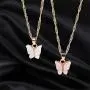ASHMITA 3PCS Butterfly Necklace Set Cute Colorful Acrylic Butterfly Pendant Clavicle Necklace for Women Jewelry