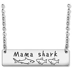 Best Monther Gifts Funny Shark Necklace Jewelry Shark Mama Chram Shark Mommy Shark Necklace Shark Lover Gift for Mom Grandmother