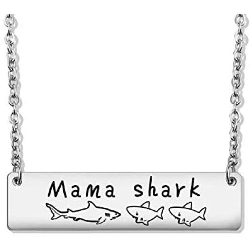 Best Monther Gifts Funny Shark Necklace Jewelry Shark Mama Chram Shark Mommy Shark Necklace Shark Lover Gift for Mom Grandmother