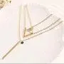 Jovono Fashion MultiLayered Necklaces Rhinestone Strip Pendant Necklace for Women and Girls(Gold) Jovono Fashion MultiLayered Necklaces Rhinestone Strip Pendant Necklace for Women and Girls(Gold)