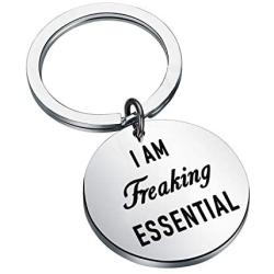 CENWA Essential Worker Gift Im Freaking Essential Keychain Social Distancing Jewelry Healthcare Gift First Responsers Gift