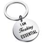 CENWA Essential Worker Gift Im Freaking Essential Keychain Social Distancing Jewelry Healthcare Gift First Responsers Gift