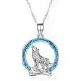 YFN Wolf Pendant Necklace 925 Sterling Silver Cubic Zirconial Wolf Moon Necklace 18'' Birthday Day Jewelry for Girlfriend Wife YFN Wolf Pendant Necklace 925 Sterling Silver Cubic Zirconial Wolf Moon Necklace 18'' Birthday Day Jewelry for Girlfriend Wife