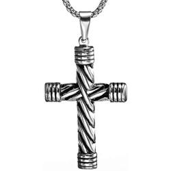 Cross Pendant Necklaces for Men Women, Square Stainless Steel Chain Necklace for Girls, Pendant Necklace for Women, Boys Cross Necklace Gift Unisex