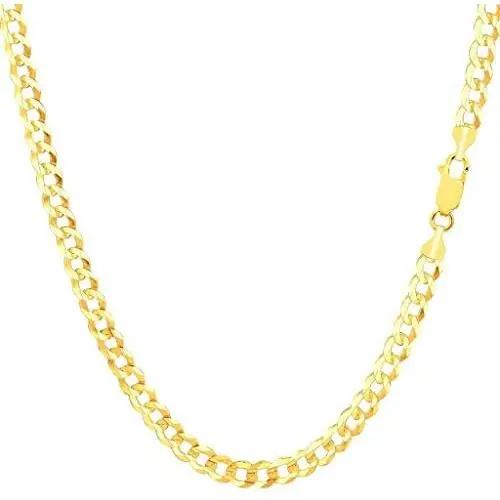 14K Gold 2.5MM, 4MM, 5MM, 6.5MM, 7.5MM, 9MM Cuban/Curb Chain Necklace and Bracelet - Made In Italy - Yellow, White, Rose 14K Gold 2.5MM, 4MM, 5MM, 6.5MM, 7.5MM, 9MM Cuban/Curb Chain Necklace and Bracelet - Made In Italy - Yellow, White, Rose