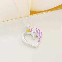 Apeso Unicorn Necklace Heart Crystal Pendant Jewelry Anniversary Birthday Gifts for Women Girls …