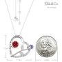 Birthday Gifts for Her Love Rose Heart Necklace Ruby Peridot Blue Sapphire Citrine Simulated Diamond Jewelry Sterling Silver
