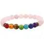 SUNYIK 8mm Round Stone Bracelet for Unisex, Healing Crystal Reiki Stretch Wristband 7'' Strand