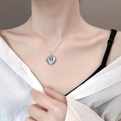 Locket Necklace That Holds Pictures 925 Sterling Silver Vintage Oxidized Butterfly Flower Photo Locket Heart Pendant Jewelry Gifts for Women Birthday Mothers Day