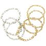 Rosemarie Collections Womens Chunky Nugget Stacking Statement Stretch Bracelet Set of 7