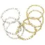 Rosemarie Collections Womens Chunky Nugget Stacking Statement Stretch Bracelet Set of 7 Rosemarie Collections Womens Chunky Nugget Stacking Statement Stretch Bracelet Set of 7