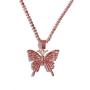 Butterfly Necklace Tennis Link Chain Butterfly Necklace Iced Out Zirconia Butterfly Pendent Hip Hop Choker Necklace for Women Girls