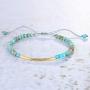 KELITCH Friendship Bracelets Handmade Single Strand Gold Beaded Bar Bracelets Chic Bangle