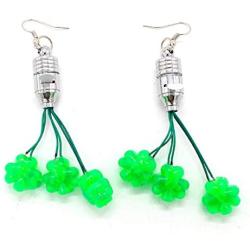 St. Patricks Day Light Up LED Shamrock Earrings