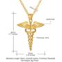 Ineffable Stainless Steel Retro Double Snakeskin Medical Rescue Logo Pendant Angel Wing Pendant Necklace