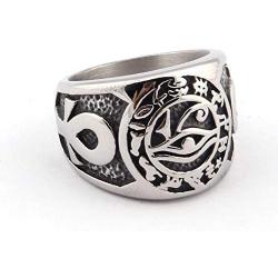Gungneer Stainless Steel Ring Egyptian Eye of Horus Cross of Life Ankh Pharaoh Vintage Jewelry Talisman Accessories