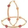 Ratnavali Jewels CZ Zirconia Gold Tone Red Baguette Diamond Elegant Sleek Bollywood Indian Bangles Jewelry Women