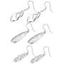 LOYALLOOK 3Pairs 925 Sterling Silver Celtic Knot Filigree Teardrop Double Twist Wave Long Tassels Drop Dangle Earrings for Women