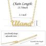 Ldurian Pre-Made Personalized Name Necklace, Custom 18K Gold Plated Nameplate, Jewelry Gift for Women and Girls（with Personalized Gift Card）(Alana)