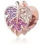 NanMuc Rose Gold Sparkling Leaves Bead Charms for Snake Chain Bracelet for Women Girls Daughter Sister