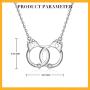 Sterling Silver Handcuff Heart Necklace for Women Girls Dainty Interlocking Statement White Gold Pendant Jewelry Gifts Partners in Crime Best Friend Necklaces