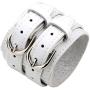 Fusamk Punk Rock Alloy Double Row Leather Belt Wristband Bracelet Bangle,7.0-8.0inches