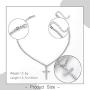 Gangel Silver Vertical Cross Tennis Necklace Glittering Chain Simple Fashion Pendant Exquisite Choker Elegant Refined Jewelry with Rhinestone for Prom Party Gifts for Women and Girls