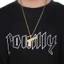 Lee Island Fashion 24K Gold Plated Simulated Diamond CZ Gun Pendant Stainless Steel Necklace For Men Boys, 24 Inch Chain Hip Hop Jewelry Gift