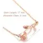 Glimmerst Rose Flower Pendant Necklace, 18K Gold Plated Stainless Steel Rose Necklace Delicate 3D Rose Sideways Flower Choker Necklace for Women Girls