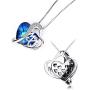 AOBOCO Mom Necklace 925 Sterling Silver with Crystals Mothers Christmas Birthday Jewelry Gifts