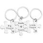 HOLLP Cousins Gift Big Middle Little Cousin Keychain Set of 2 3 Cousins Matching Puzzle Keychain Sisters Brothers Gift