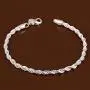 Greendou Fashion Jewelry 925 Sterling Silver 4 mm Twisted French Rope Chain Bracelet Size 8 inches Greendou Fashion Jewelry 925 Sterling Silver 4 mm Twisted French Rope Chain Bracelet Size 8 inches