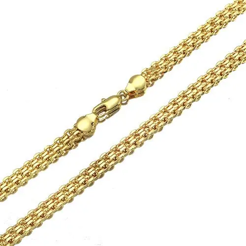Jewelry Kingdom 1 Gold Link Chain Necklace for Men and Women Designer 14K Gold Curb Chain Choker 2MM 4MM Thick Thick Thick for Pendants Hip hop Jewelry Available Length 16inch to 30inch