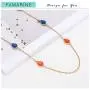 FAMARINE Multicolor Resin Beaded Chain Long Scatter Necklace for Girls Women, Red Blue Green Orange FAMARINE Multicolor Resin Beaded Chain Long Scatter Necklace for Girls Women, Red Blue Green Orange