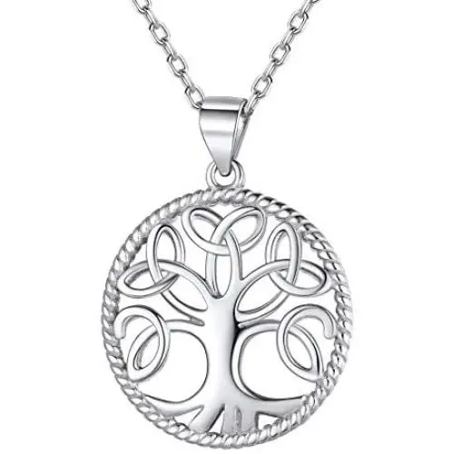 ChicSilver Women Tree of Life Necklaces, 925 Sterling Silver Celtic Knot Family Tree Yggdrasil Pendant Necklace, 18 Rolo Chain(with Gift Box) ChicSilver Women Tree of Life Necklaces, 925 Sterling Silver Celtic Knot Family Tree Yggdrasil Pendant Necklace, 18 Rolo Chain(with Gift Box)