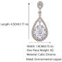 Scarlvambo Womens Fashion Cubic Zirconia Teardrop Pierced Dangle Bride Earrings