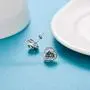 925 Sterling Silver Simulated Birthstone Halo Heart Stud Earrings with Austrian Crystals, Anniversary Valentines Birthday Jewelry Gifts for Women