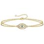 Yoosteel Layered Gold Bracelets for Women, 14K Gold Filled Layering Oval Chain Bracelet Handmade Turquoise Evil Eye Pearl Bar Circle Lotus Gold Layered Chain Bracelets for Women Boho Jewelry Gifts