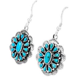 Turquoise Earrings 925 Sterling Silver & Genuine Turquoise (Choose Color)
