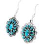 Turquoise Earrings 925 Sterling Silver & Genuine Turquoise (Choose Color)