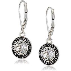 COYOTE''Color Declaration'' Silver-Tone Aqua Swarovski Stone Lever-back Drop Earrings