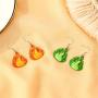coadipress 2 Pairs Fire Flame Earrings Set for Women Teen Girls Cute Funny Green Yellow Acrylic Dangle Drop Earrings Jewelry Gifts
