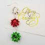 Christmas Bows Flower Piercing Dangle Earrings Red Green White Silver Plated Women Girls Holiday