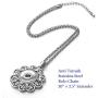 My Prime Gifts Snap Jewelry Rhinestone Flower Stainless Necklace 20''+2'' Ext. Holds 18-20mm