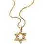 Mens Women Large Star-of-David Pendant Necklace with Cubic Zirconia, Stainless Steel